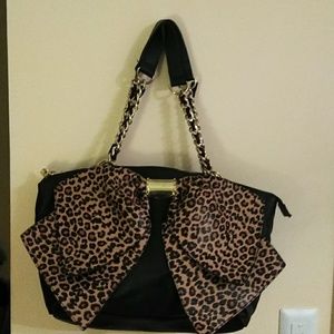 Betsy Johnson Leopard Printed Bow Purse